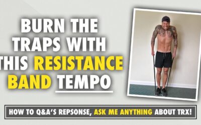 A resistance band exercise to target the traps