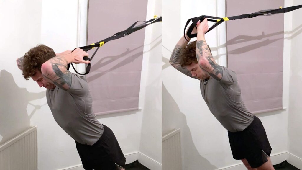 TRX suspension training triceps extension exercise to REALLY FEEL IT (Skull crushers)