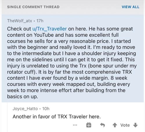 TRX Traveller reviews