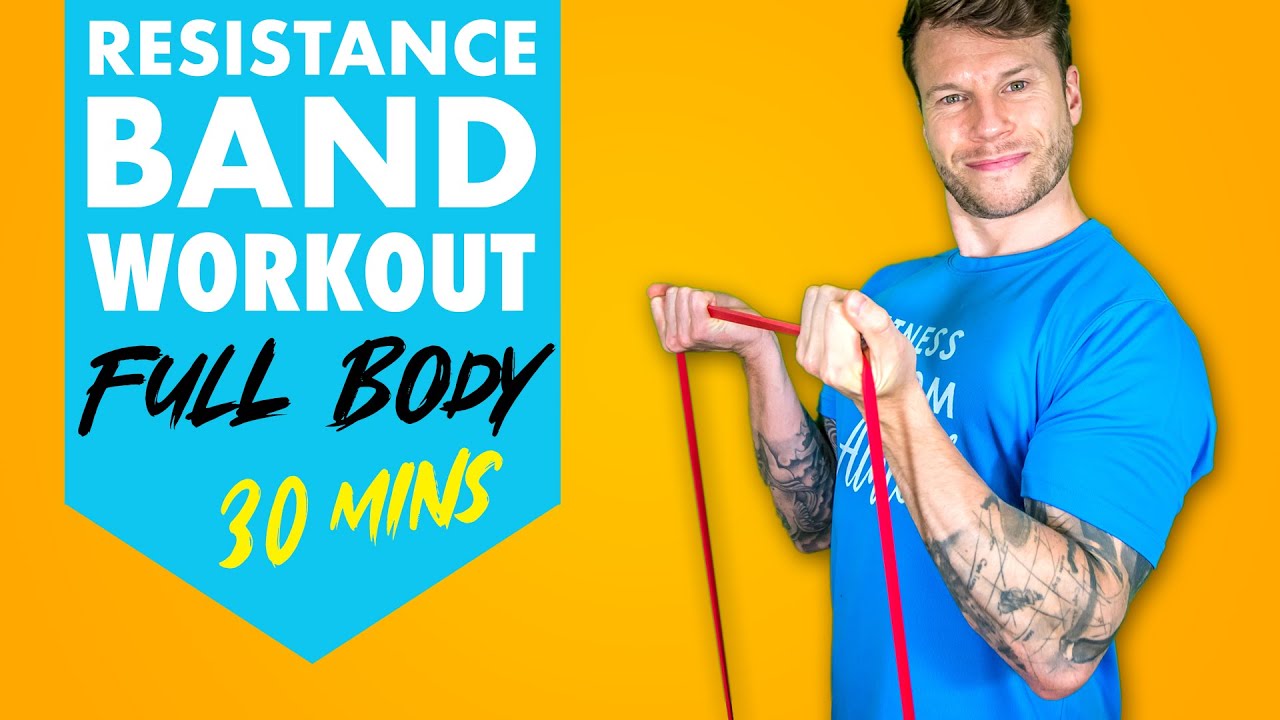 Full Body Resistance Band Workout To Build Muscle - Beginner 30 Minutes