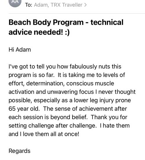 TRX Traveller adam TRX Beach Body Program Review